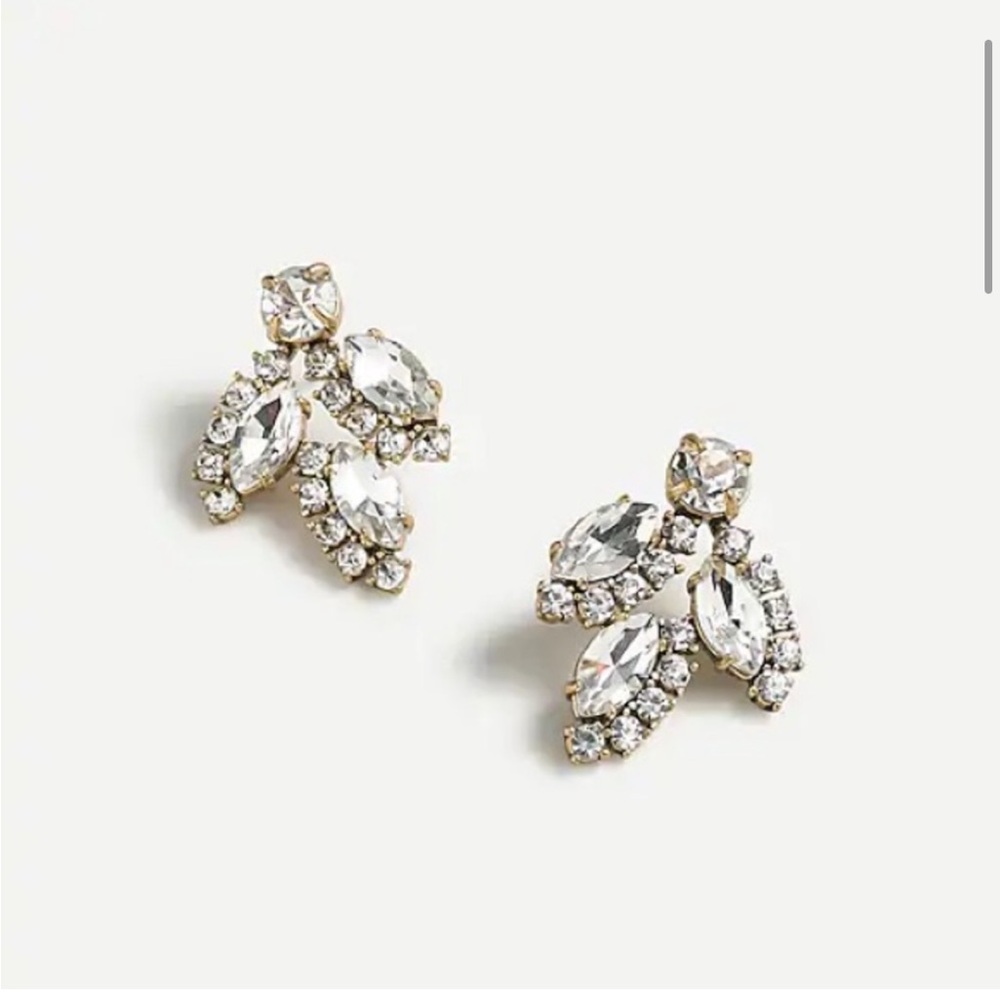 J. Crew Crystal leaf stud earrings - Picture 2 of 5